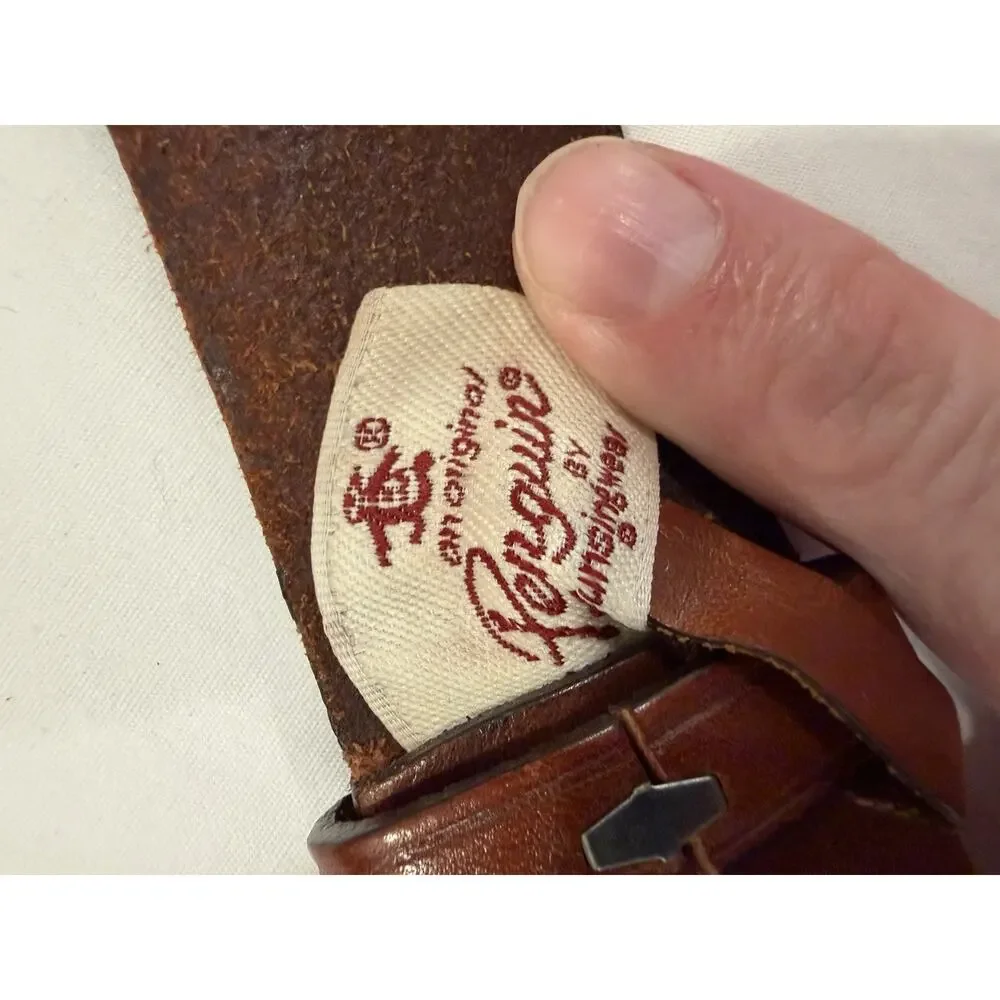 Vintage Penguin Brown Wide Full Grain Cowhide Belt - 38/95
